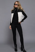 Uptown Vegan Shearling & Leather Vest - Black/Ivory