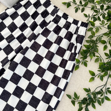 Checkerboard Wide Leg Pants - Black/White