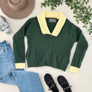 Tia Cardigan Sweater - Hunter Green