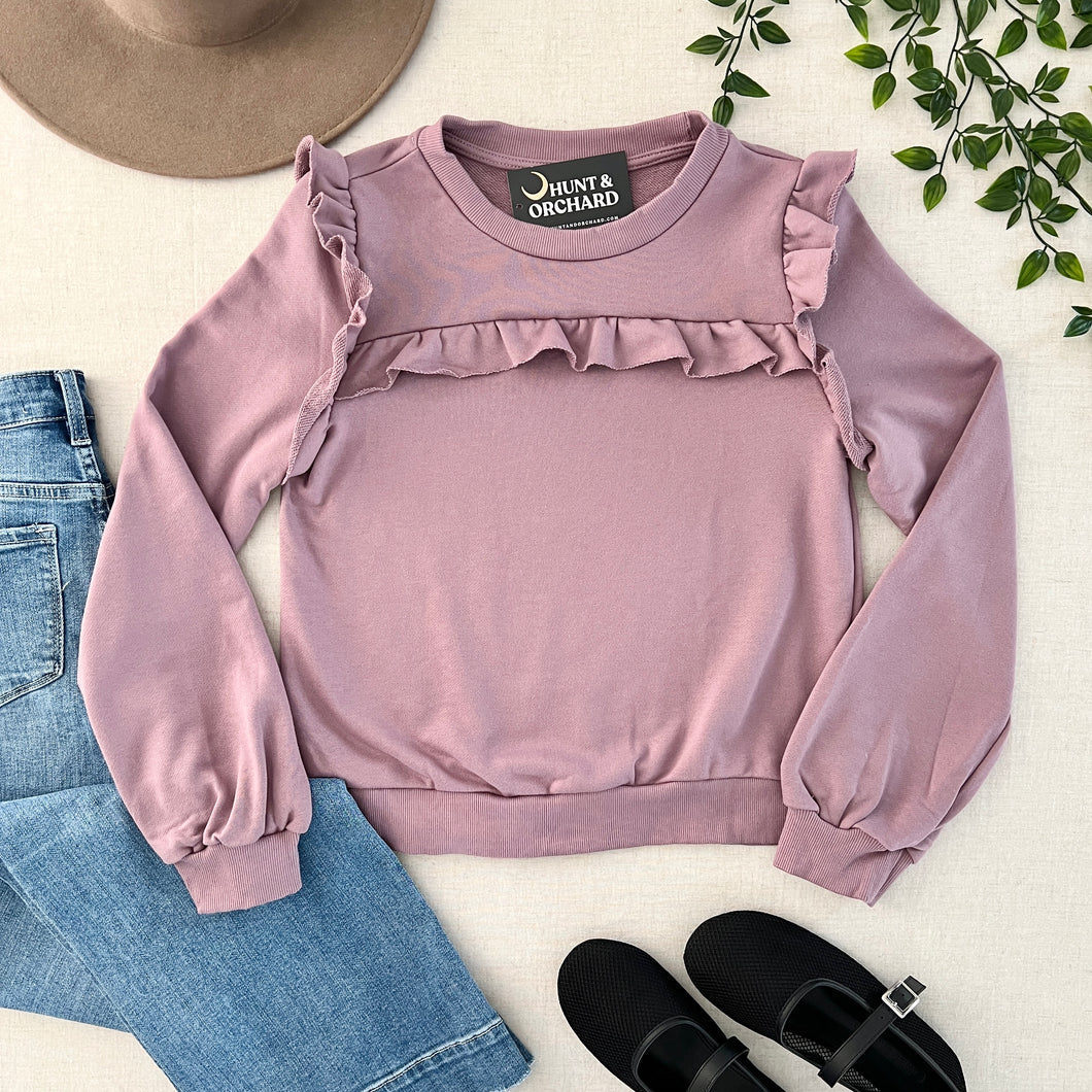 Ruffle Pullover - Mauve