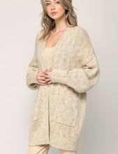 Confetti Long Open Cardigan - Ivory