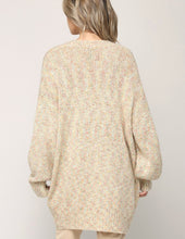 Confetti Long Open Cardigan - Ivory