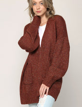 Confetti Long Open Cardigan - Coffee