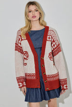Nashville Cardigan Sweater - Red/Ivory