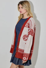 Nashville Cardigan Sweater - Red/Ivory