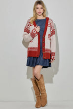 Nashville Cardigan Sweater - Red/Ivory