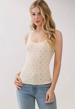 Lace Trim Tank - Cream Ditsy Rose