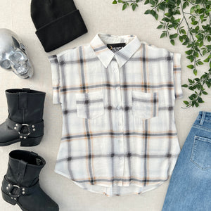 Blake Plaid Shirt - White/Black