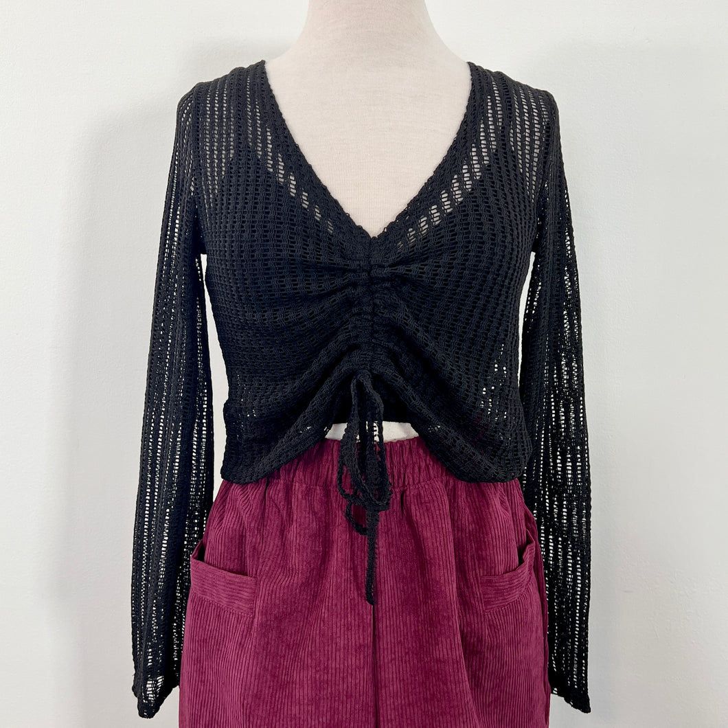 Mia Crochet Top - Black