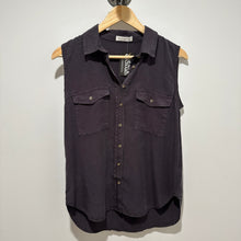 Sleeveless Button Down Tencel Shirt - Black