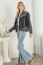 Honky Tonk Fringe Denim Jacket - Black