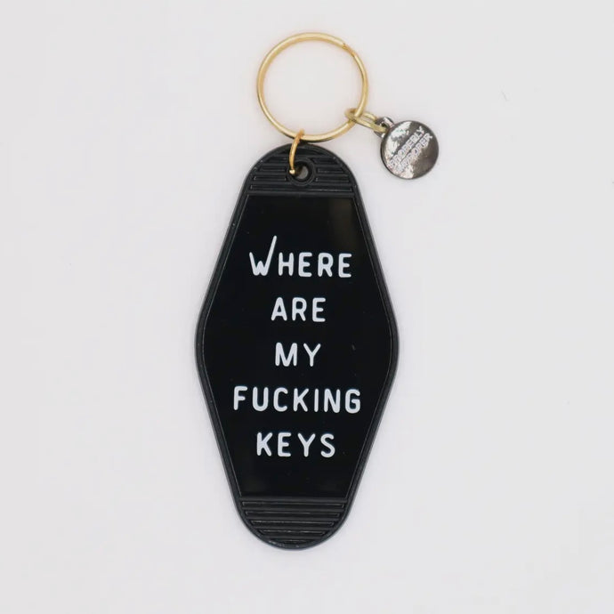 Motel Keychain - Where Are My F*cking Keys - Black