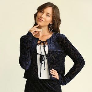 Coven Burnout Velvet Top - Midnight