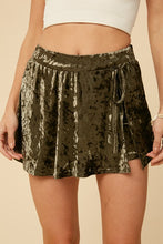 Edge of Seventeen Crushed Velvet Skort - Olive