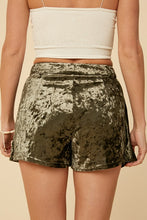 Edge of Seventeen Crushed Velvet Skort - Olive