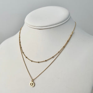 Peace Layered Necklace - Gold