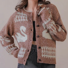 Swan Cardigan Sweater - Taupe