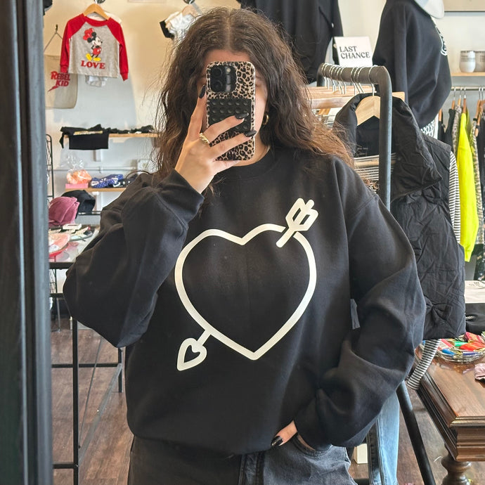 Heart & Arrow Pullover - Black