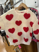 Heart Fuzzy Sweater - Red