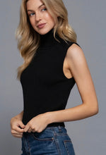 Noa Sleeveless Turtleneck Top - Black