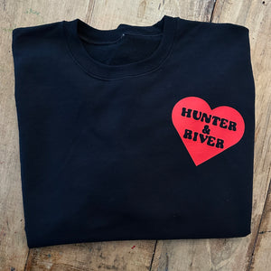 Personalized Heart Pullover - Black
