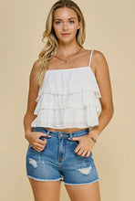 Duchess Tiered  Top - White