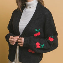 Cherry Bomb Cardigan Sweater - Black