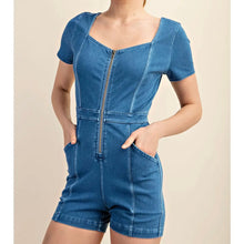 Debbie Zipper Romper - Denim