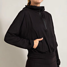 Lora Crop Hoodie - Black