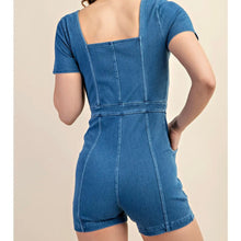 Debbie Zipper Romper - Denim