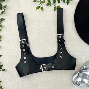Vegan Leather Harness Belt - Black
